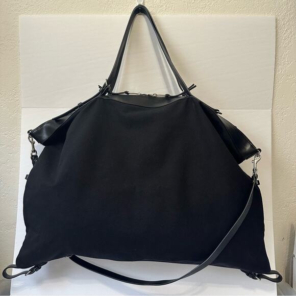 Saint Laurent ID Convertible Travel Duffle Bag Large Black Canvas Leather Trim - Picture 3 of 14